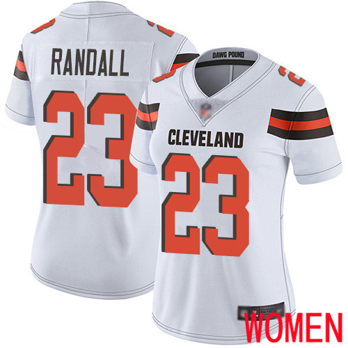 Cleveland Browns Damarious Randall Women White Limited Jersey #23 NFL Football Road Vapor Untouchable